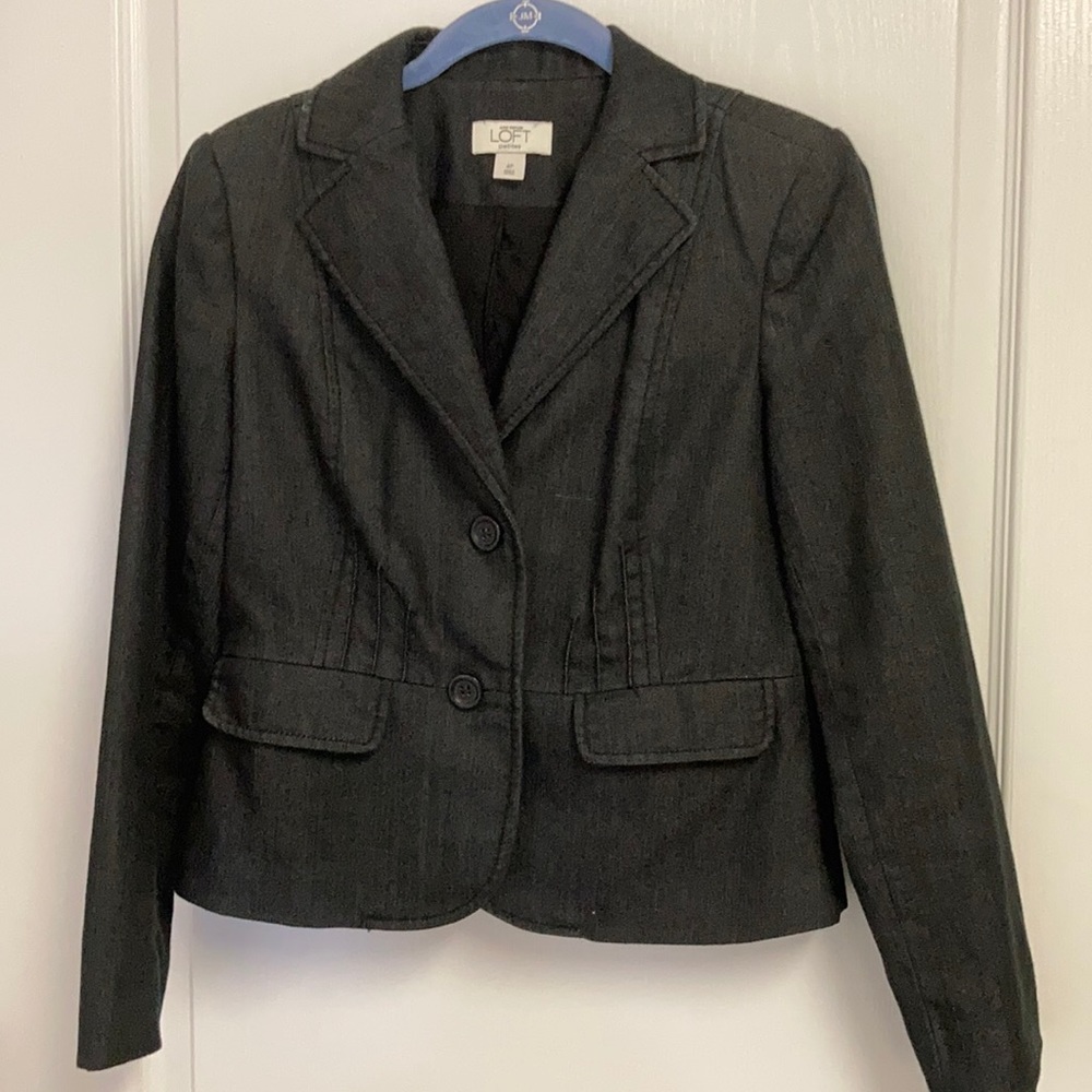 Petite Loft Black Denim Blazer
